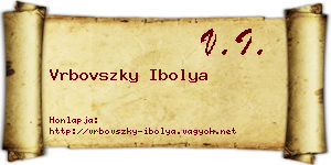 Vrbovszky Ibolya névjegykártya